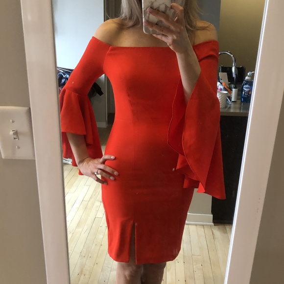 Long trumpet sleeve dress - Picture 6 of 6